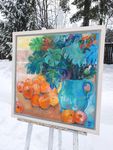 Валентина Гайчук (Картина, живопись - 
                  60 x 60 см) Натюрморт с монстерой и яблоками