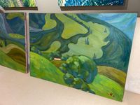 Марианна Чайка (Картина, живопись - 
                  70 x 50 см) Диптих. Симфония Зеленых Гор. Часть 1