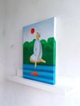 Саша Катинаускиене (Картина, живопись - 
                  30 x 40 см) Красная рыба в синей реке