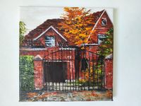Мила Bezú (Картина, живопись - 
                  20 x 20 см) Red brick English house
