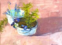 Алина Буглеева (Картина, живопись - 
                  40 x 30 см) Анютины случайно попались под руку