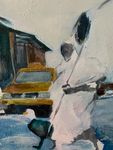 Елена Троянская (Картина, живопись - 
                  30 x 30 см) Ожидание такси