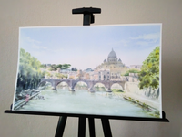Александр Кормилицын (Авторская графика - 
                  42 x 25.5 см) Мост через Тибр. Рим