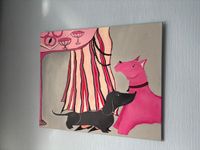 Елена Королева (Картина, живопись - 
                  70 x 50 см) Девушка с собаками