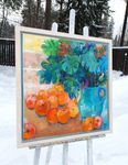 Валентина Гайчук (Картина, живопись - 
                  60 x 60 см) Натюрморт с монстерой и яблоками