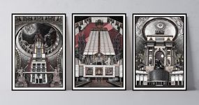 Ольга Забловская (Графика печатная - 
                  50 x 70 см) Места силы. РАН