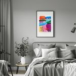 Саша Робинсон (Авторская графика - 
                  21 x 30 см) Абстракция с яркими цветами и простыми формами