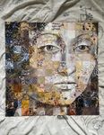 Юлия Ким (Коллаж / ассамбляж - 
                  60 x 60 см) Фрагмент старинной картины