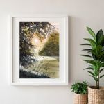 Алла Валежина (Авторская графика - 
                  30 x 42 см) Прохлада у реки