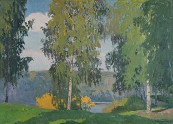 Вечер. Берёзы. Плёс