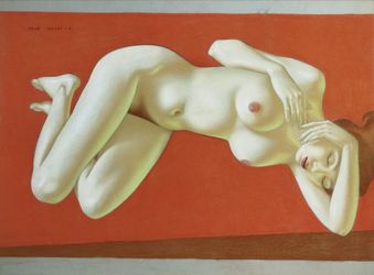 Обнаженная на красном