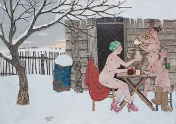 Без названия (Женщины возле бани)