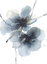 Синие цветы в движении