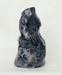 Black glazed vase