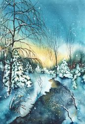 Закат в лесу