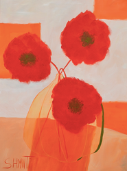 Ваза с красными пионами