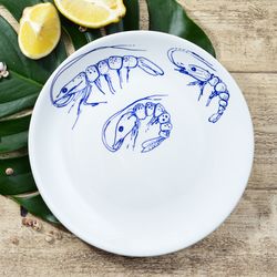 Тарелка и фарфора "Креветка"
