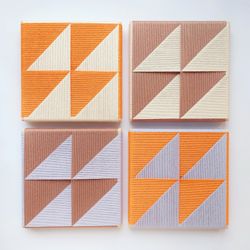 Сет из четырех декоративных текстильных панно