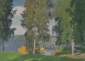 Вечер. Берёзы. Плёс