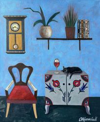 Интерьер с винтажным комодом