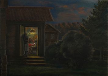 На крыльце. Вечер