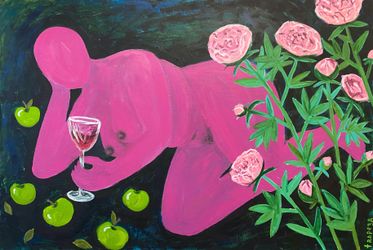 The lady with the wine glass