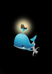 Рука с китом и выдрой