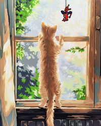 Маленький паучок на окне