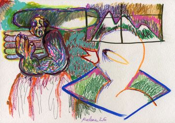 Утка и человек с тарелками