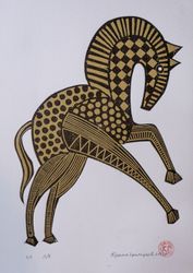 Конь текстурный