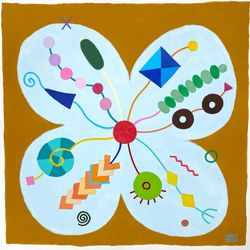 Горчично-голубое