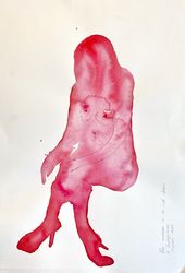 The woman in the red shoes