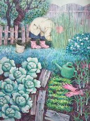 Бабушка в саду