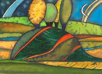 Ночь над сказочными холмами