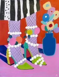 Зеленые туфли на высоком каблуке в стиле фовизма