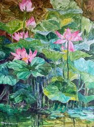 Розовые лотосы