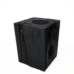 Черный Пень квадратный/Табурет/Журнальный стол