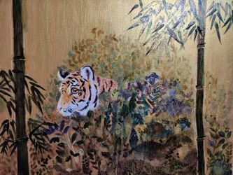 Tiger in bamboo