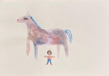 Лошадка розовая блестящая