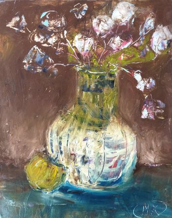 Людмила Кылыч (Авторская графика - 
                  40 x 50 см) Still Iife with apple