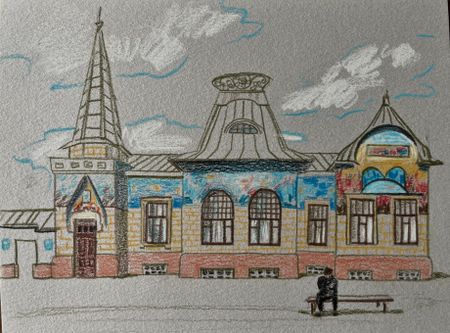 Елизавета Тарасова (Авторская графика - 
                  21 x 15.8 см) Дом Шаронова в Таганроге