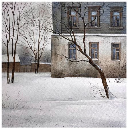 Ангелина Иванова (Авторская графика - 
                  20 x 20 см) Старый район