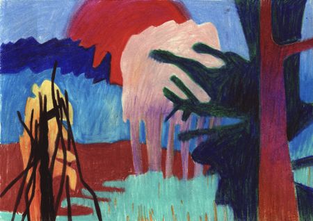 Олег Агафонов (Авторская графика - 
                  20.5 x 14.5 см) Когда-то -/- и -/- где-то