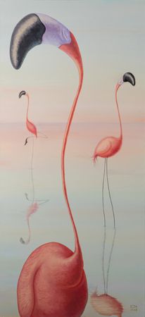 Дима Смольянинов (Картина, живопись - 
                  60 x 130 см) Flamingos