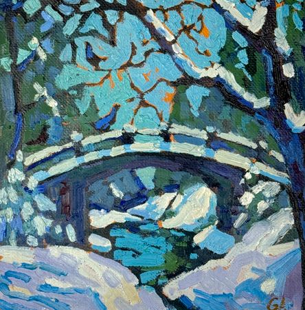 Анна Голубь (Картина, живопись - 
                  34.3 x 34.3 см) Настроение Рождество N7