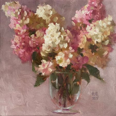 Юлия Непокрытая (Картина, живопись - 
                  30 x 30 см) Гортензия