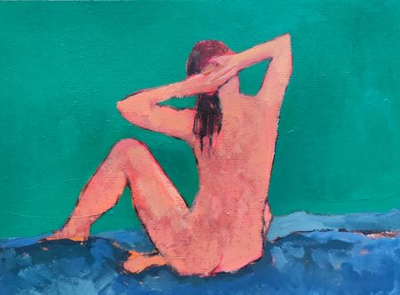 Дарья Петухова (Авторская графика - 
                  40 x 30 см) Обнаженная ракурс 2