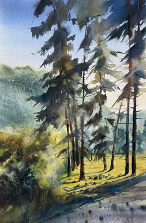 Жанна Губина (Авторская графика - 
                  36 x 56 см) Полуденные тени