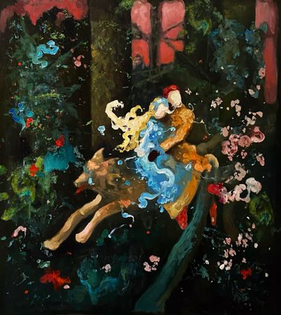 Катя Никитина (Картина, живопись - 
                  90 x 100 см) Страсти по Васнецову