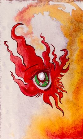 Фёдор Хиросигэ (Авторская графика - 
                  11.5 x 19.5 см) Floating fire | Плавающий огонь